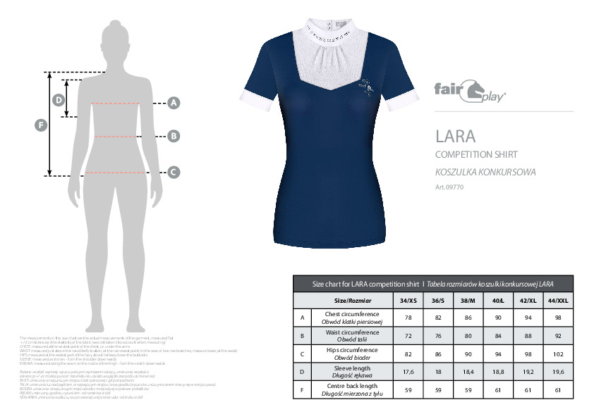 Größentabelle LARA