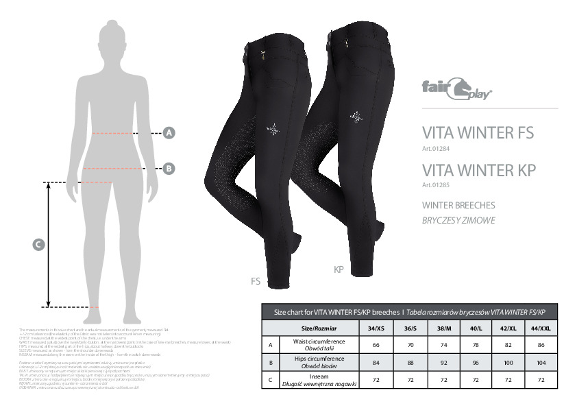 Größentabelle VITA WINTER KP